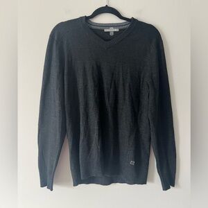 Smartwool Black Merino Wool V-Neck Sweater Medium Classic Minimalist Pullover